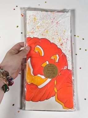 Vintage Halloween Tablecloth Hallmark Pumpkin Table Cover 54x102